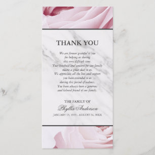 Cartão De Agradecimento Obrigado de mármore branco da cerimonia