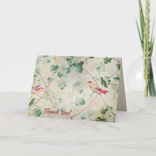 Cartão De Agradecimento obrigado de papel de parede retrô (Frente)