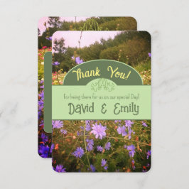 Cartão De Agradecimento Obrigado de Prado da Flor de Cottagecore Yous