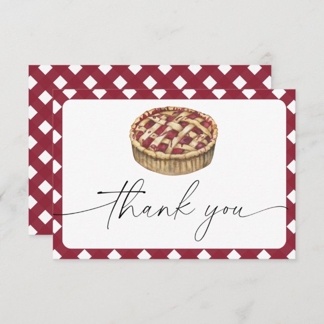 Cartão De Agradecimento Obrigado de torta de água (Frente/Verso)