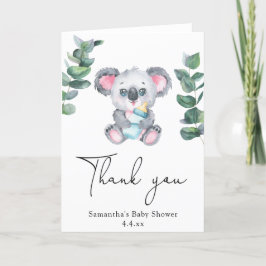 Cartão De Agradecimento Obrigado de urso Koala chá de fraldas