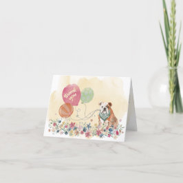 Cartão De Agradecimento Obrigado de você e seu Bulldog com Balões