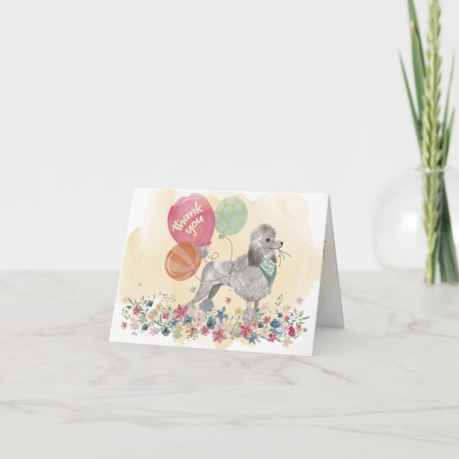 Cartão De Agradecimento Obrigado de você e seus balões de cachorro (Frente)