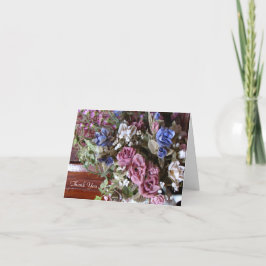 Cartão De Agradecimento Obrigado, Dentro Personalizado De Flores De Vintag