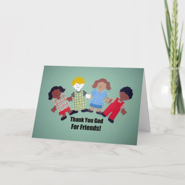 Cartão De Agradecimento Obrigado Deus Por Amigos (Frente)