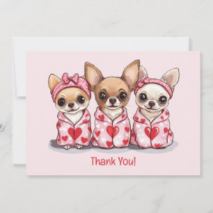 Cartão De Agradecimento Obrigado Dia de os namorados Chihuahua Dogs