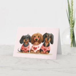Cartão De Agradecimento Obrigado Dia de os namorados Dachshund Dogs