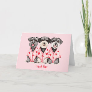 Cartão De Agradecimento Obrigado Dia de os namorados Schnauzer Dogs