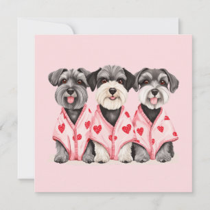Cartão De Agradecimento Obrigado Dia de os namorados Schnauzer Dogs