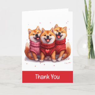 Cartão De Agradecimento Obrigado Dia de os namorados Shiba Inu Dogs