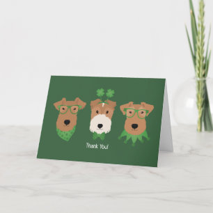 Cartão De Agradecimento Obrigado Dia de São Patrício Welsh Terrier Dogs
