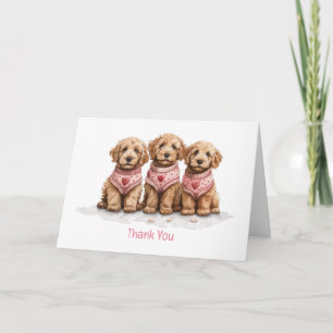 Cartão De Agradecimento Obrigado Dia dos Namorados Goldendoodle Cães