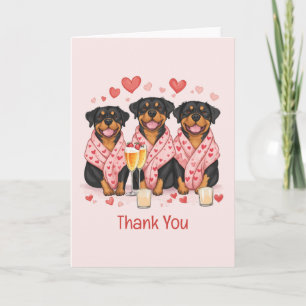 Cartão De Agradecimento Obrigado Dia dos Namorados Rottweiler Cães