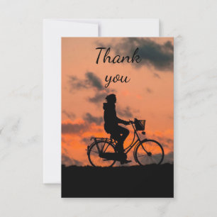 Cartão De Agradecimento Obrigado Diversão Do Ciclo De Viagem De Bicicleta