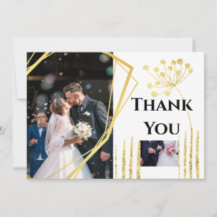 Cartão De Agradecimento Obrigado DIY 2 foto geométrico casamento chique do