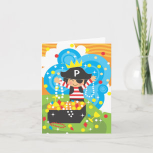 Cartão De Agradecimento Obrigado do aniversário do pirata você Notecard