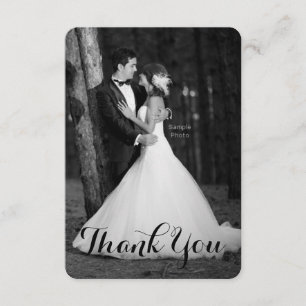 Cartão De Agradecimento Obrigado do casamento da foto do roteiro você