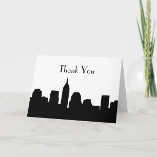 Cartão De Agradecimento Obrigado do casamento da skyline de NYC você