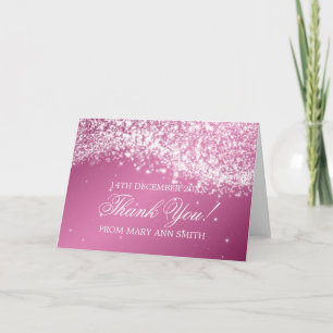 Cartão De Agradecimento Obrigado do chá de fraldas você rosa Sparkling d