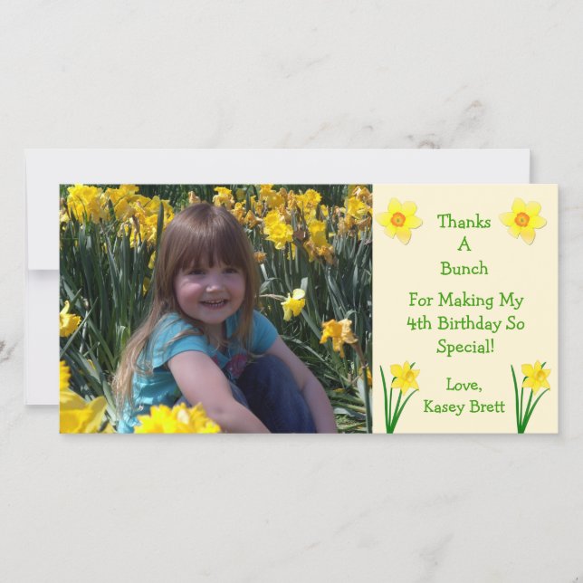 Cartão De Agradecimento Obrigado do creme das flores dos Daffodils você (Frente)