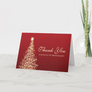 Cartão De Agradecimento Obrigado do Natal você ouro do vermelho da dama d
