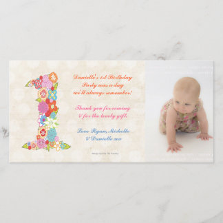 Cartão De Agradecimento Obrigado do primeiro aniversario do bebê dos bebês