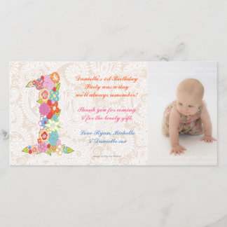 Cartão De Agradecimento Obrigado do primeiro aniversario do bebê dos bebês