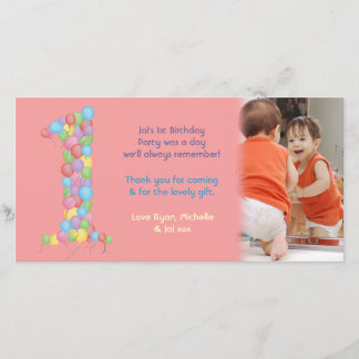Cartão De Agradecimento Obrigado do primeiro aniversario do bebê dos bebês