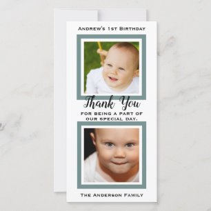 Cartão De Agradecimento Obrigado do primeiro aniversario do bebé você