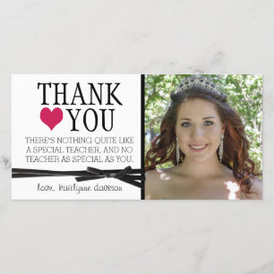 Cartão De Agradecimento Obrigado do professor você com foto