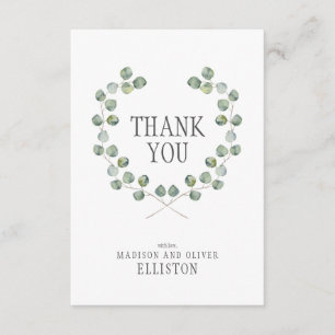 Cartão De Agradecimento Obrigado do quadro   da folha do eucalipto da