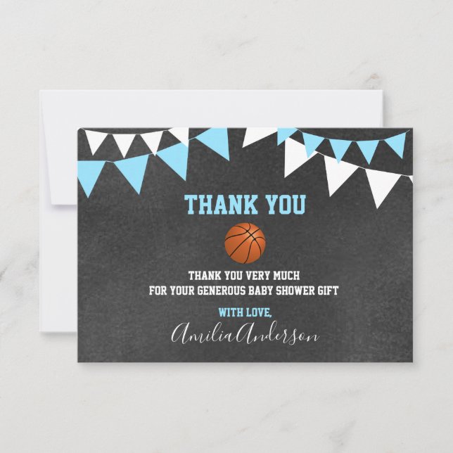 Cartão De Agradecimento OBRIGADO do quadro VOCÊ chá de fraldas do MENINO (Frente)