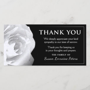 Cartão De Agradecimento Obrigado do rosa branco você simpatia da família