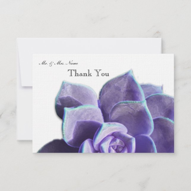 Cartão De Agradecimento Obrigado do Succulent do Lilac você (Frente)