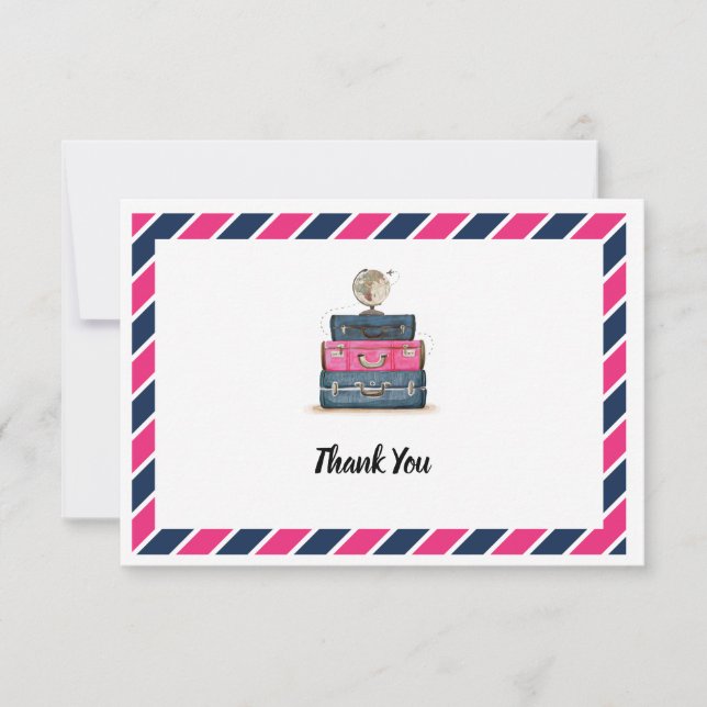 Cartão De Agradecimento Obrigado do viagem você senhorita à Sra. Marinho (Frente)