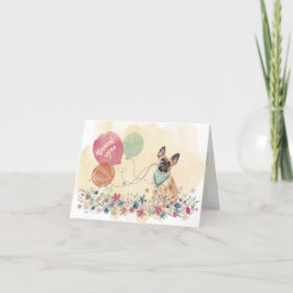 Cartão De Agradecimento Obrigado do You & French Buldogue e balões