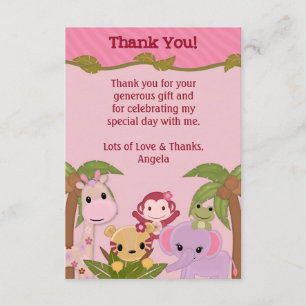 Cartão De Agradecimento Obrigado doce do chá COR-DE-ROSA de bebês da sel