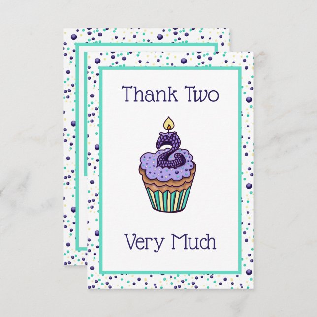 Cartão De Agradecimento Obrigado Dois Muito (Frente/Verso)