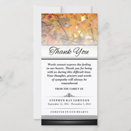 Cartão De Agradecimento Obrigado, Douradas Palavras Do Outono Não Podem Ex