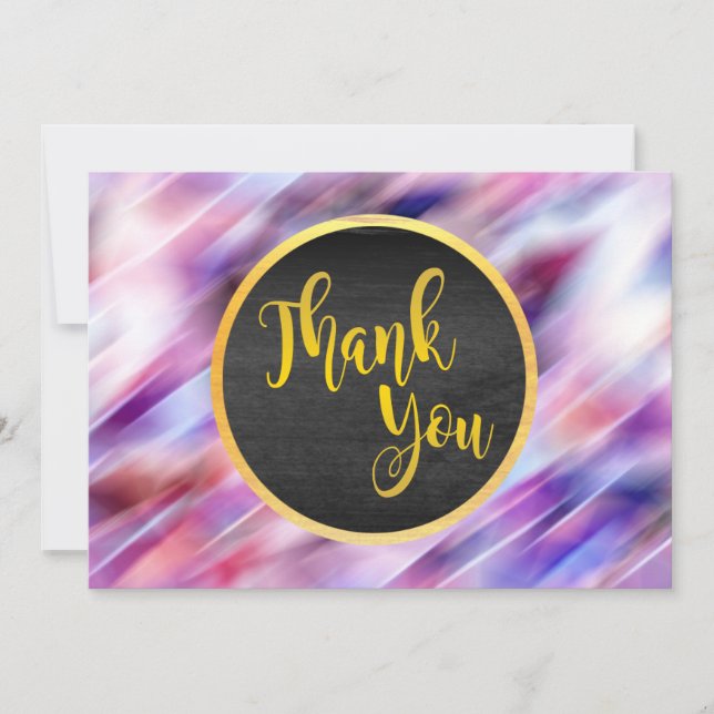 Cartão De Agradecimento Obrigado Dourado Brilho De Casamento Com Lágrimas  (Frente)