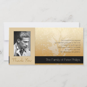 Cartão De Agradecimento Obrigado dourado da simpatia da foto do quadro do