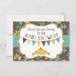 Cartão De Agradecimento Obrigado Dourado das abóboras do brilho das folhas