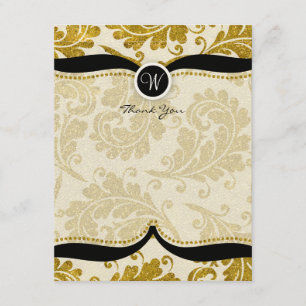 Cartão De Agradecimento Obrigado Dourado do casamento de Paisley do