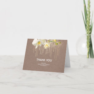 Cartão De Agradecimento Obrigado Dourado do casamento do brilho das