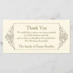 Cartão De Agradecimento Obrigado dourado elegante da simpatia do quadro