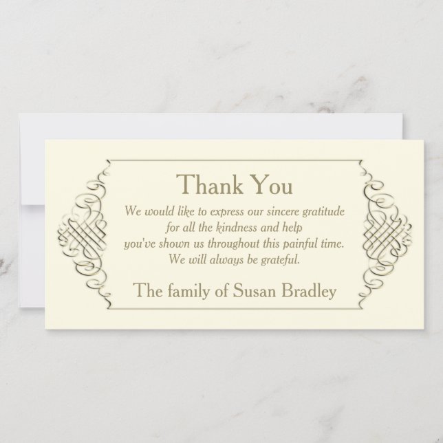 Cartão De Agradecimento Obrigado dourado elegante da simpatia do quadro (Frente)