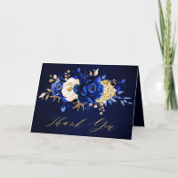 Obrigado Dourado Floral Real Azul Amarelo