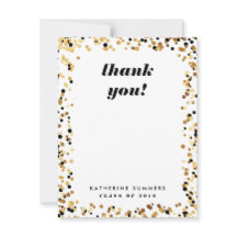 Obrigado Dourado moderno da graduação dos confetes