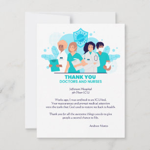 Cartão De Agradecimento Obrigado, doutor e enfermeira