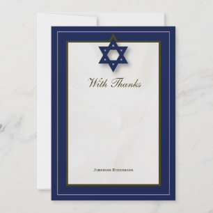 Cartão De Agradecimento Obrigado elegante de Mitzvah do bar do tecido voc